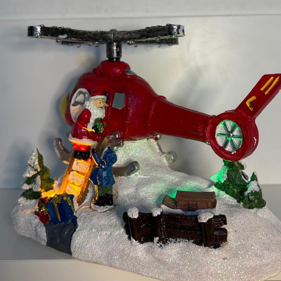 Christmas Helicopter Musical ShowPiece Lamp ( Size 14*20*11.5 Cm) - Battery Operated