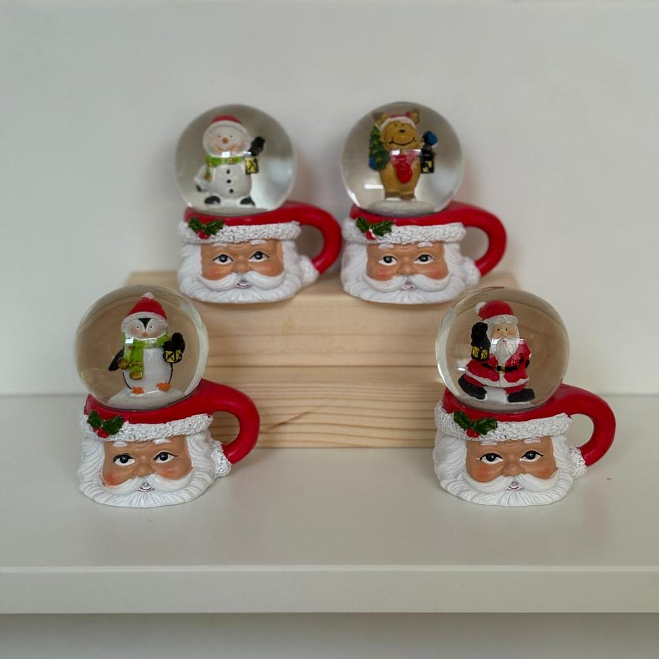 Christmas Mini Santa Snow Globe Decorative Showpiece - Random Design Will Be Provided