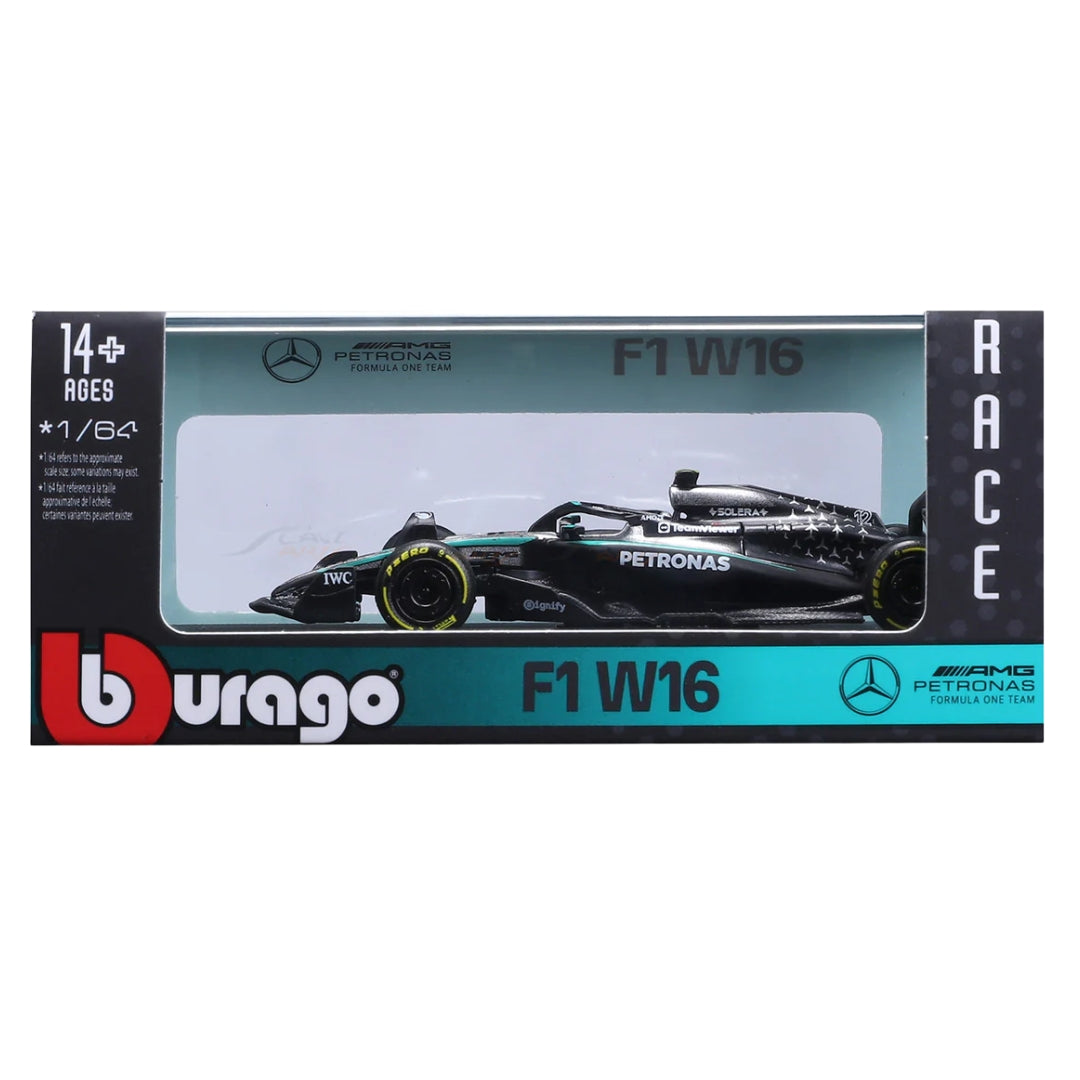 Official Bburago 2025 Mercedes-AMG W16 12 Kimi Antonelli - Scale 1 : 64 Diecast Scale Model