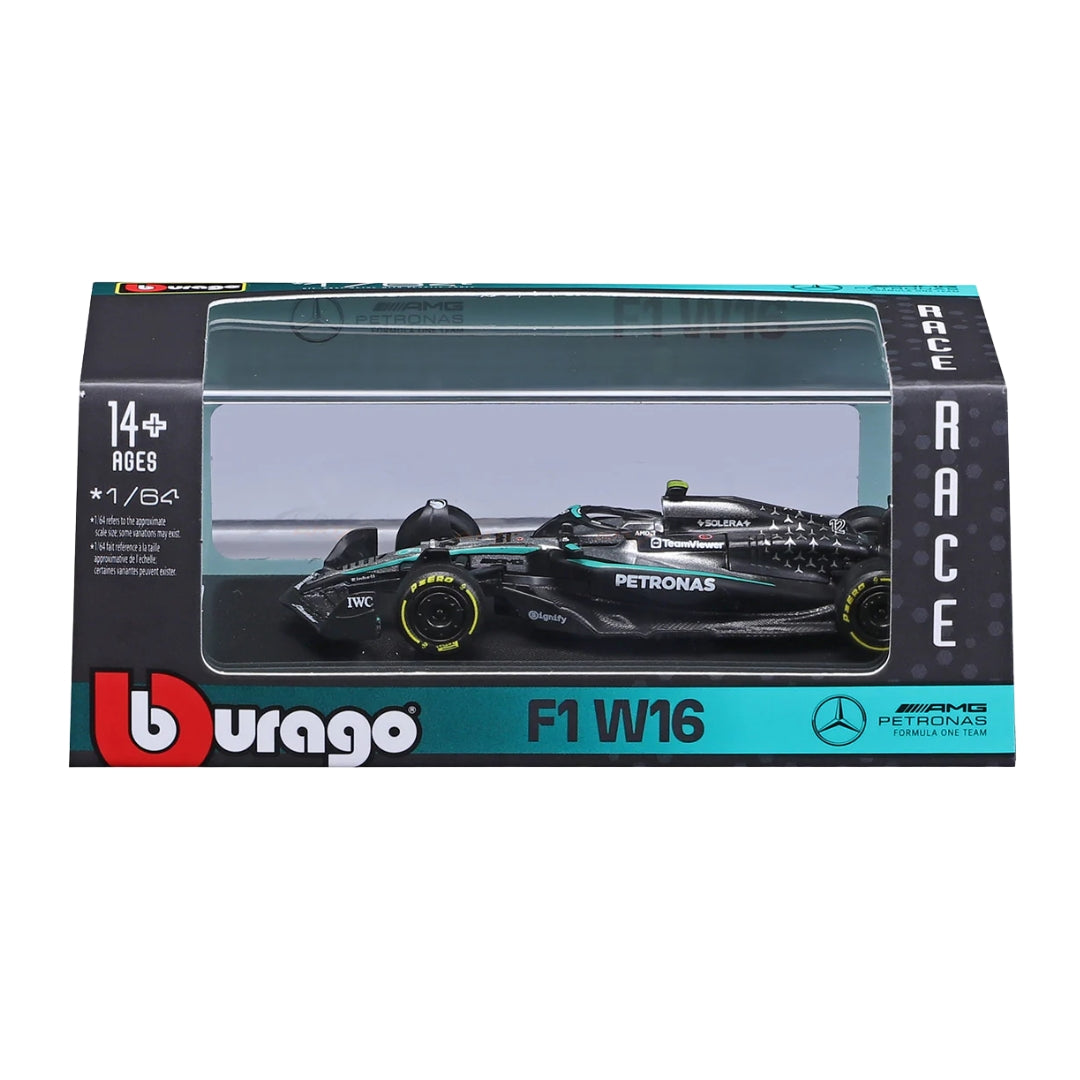 Official Bburago 2025 Mercedes-AMG W16 12 Kimi Antonelli - Scale 1 : 64 Diecast Scale Model