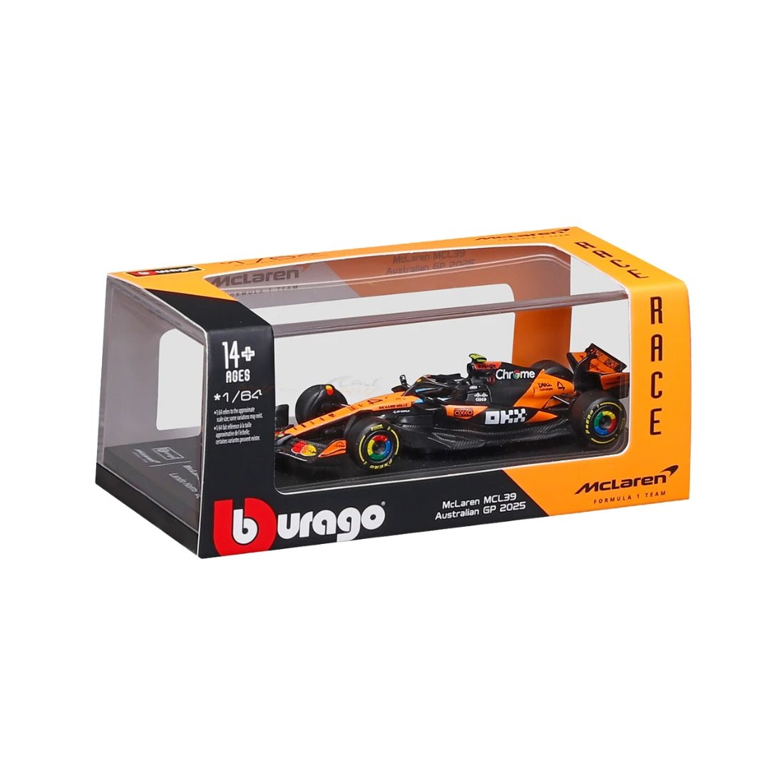 Official Bburago 2025 McLaren MCL39 Australia GP 4 Lando Norris Australia GP - Scale 1 : 64 Diecast Scale Model