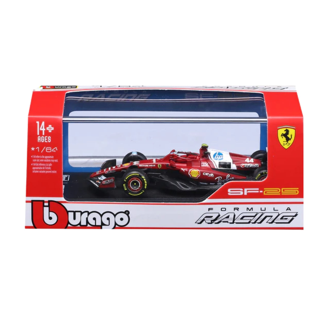 Official Bburago 2025 Ferrari SF-25 No 44 Lewis Hamilton Australia GP - Scale 1 : 64 Diecast Scale Model