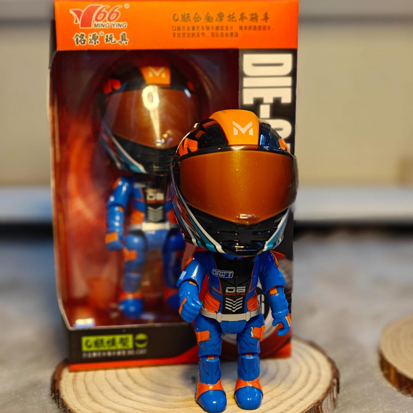 MY66 Q Version Motor Cycle Rider Diecast Model