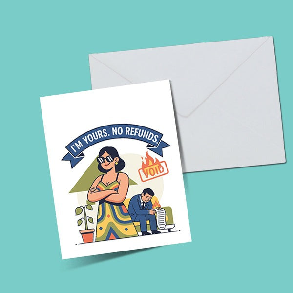 Happy Anniversary - No Refunds Greeting Card