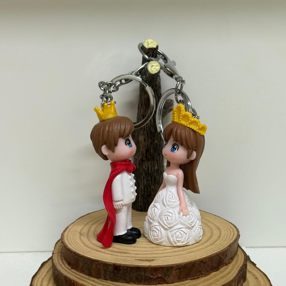 Cute Boy and Girl Couple Keychain With Bagcharm (Set Of 2)