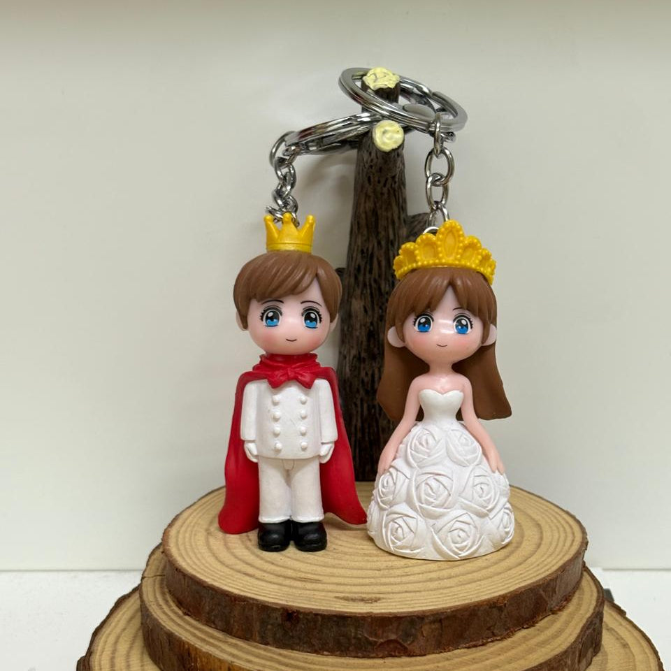 Cute Boy and Girl Couple Keychain With Bagcharm (Set Of 2)