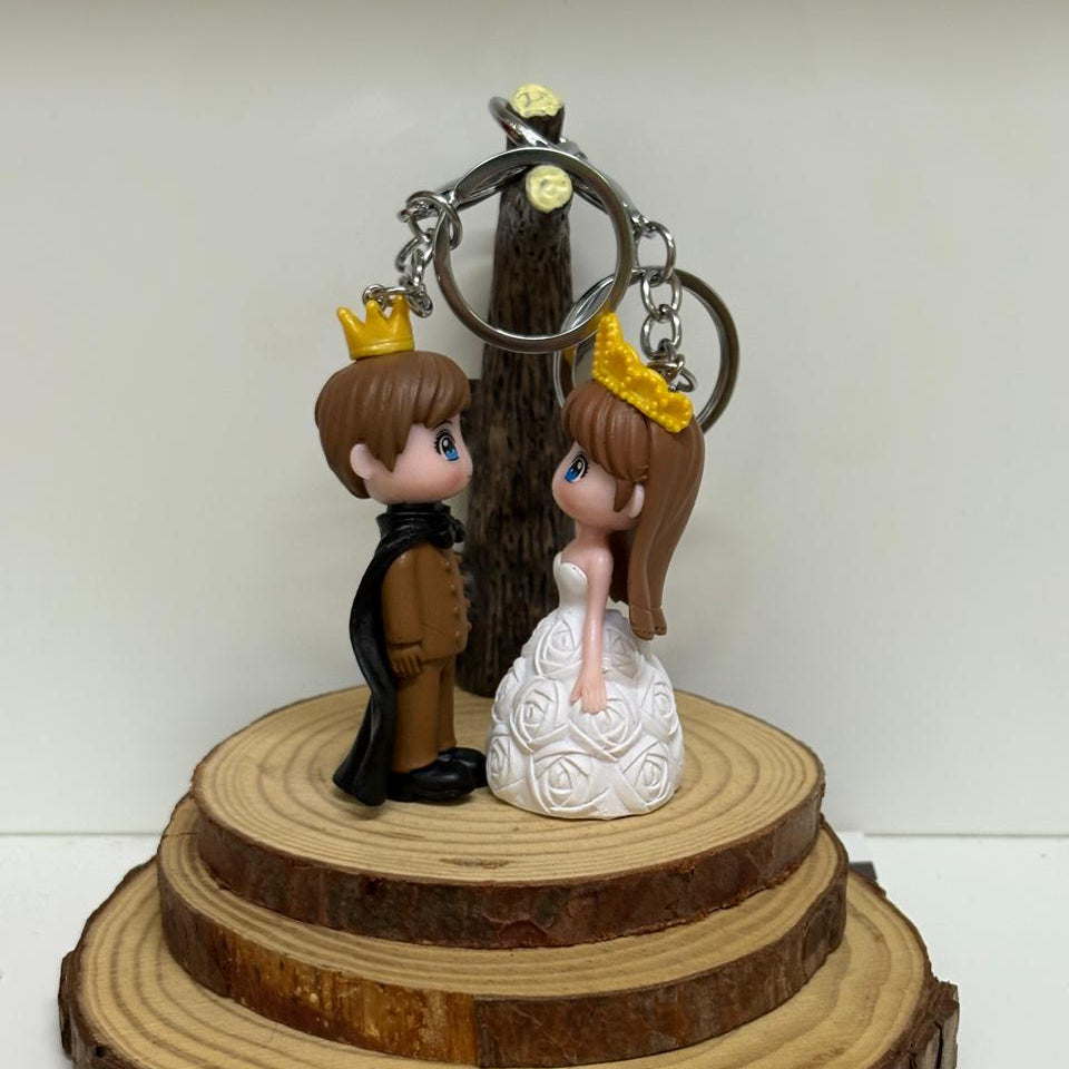 Cute Boy and Girl Couple Keychain With Bagcharm (Set Of 2)