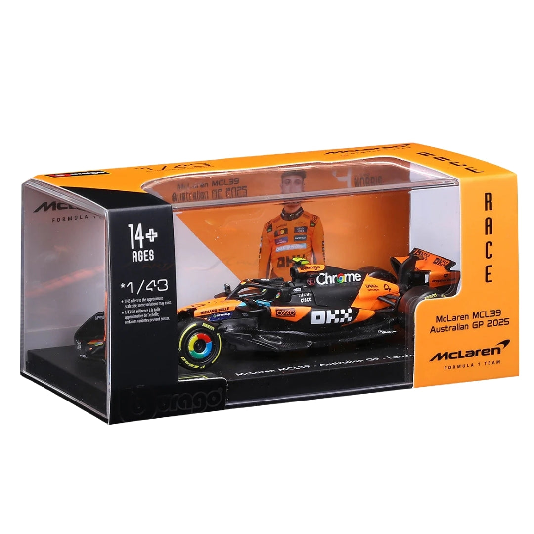 Preorder Official Bburago 2025 McLaren MCL39 4 Lando Norris Australia GP - Scale 1 : 43 Diecast Scale Model (Will Be Shipped in January 2026 First Week)