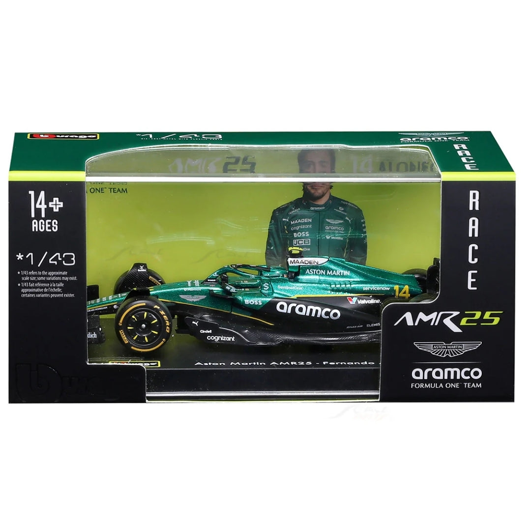 Preorder Official Bburago 2025 Aston-Martin AMR25 14 Fernando Alonso Australia GP - Scale 1 : 43 Diecast Scale Model (Will Be Shipped in January 2026 First Week)