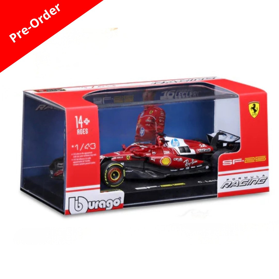 Preorder Official Bburago 2025 Ferrari SF-25 No. 16 Charles Leclerc Australia GP - Scale 1 : 43 Diecast Scale Model (Will Be Shipped in January 2026 First Week)