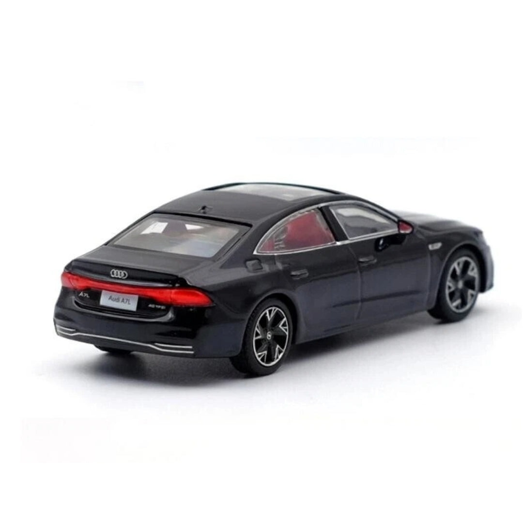 JKM Scale 1:64 2022 Audi A7L Diecast Metal Model Car Collection - Black