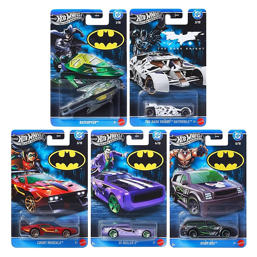 Hot Wheels Batman Silver Series 2026 - Set of 5 Vehicle Collection