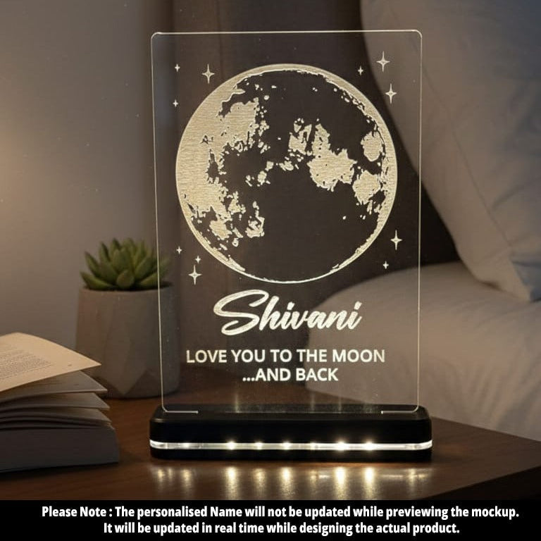 Personalised Moon LED Night Lamp (No Cash On Delivery Allowed On This Product)