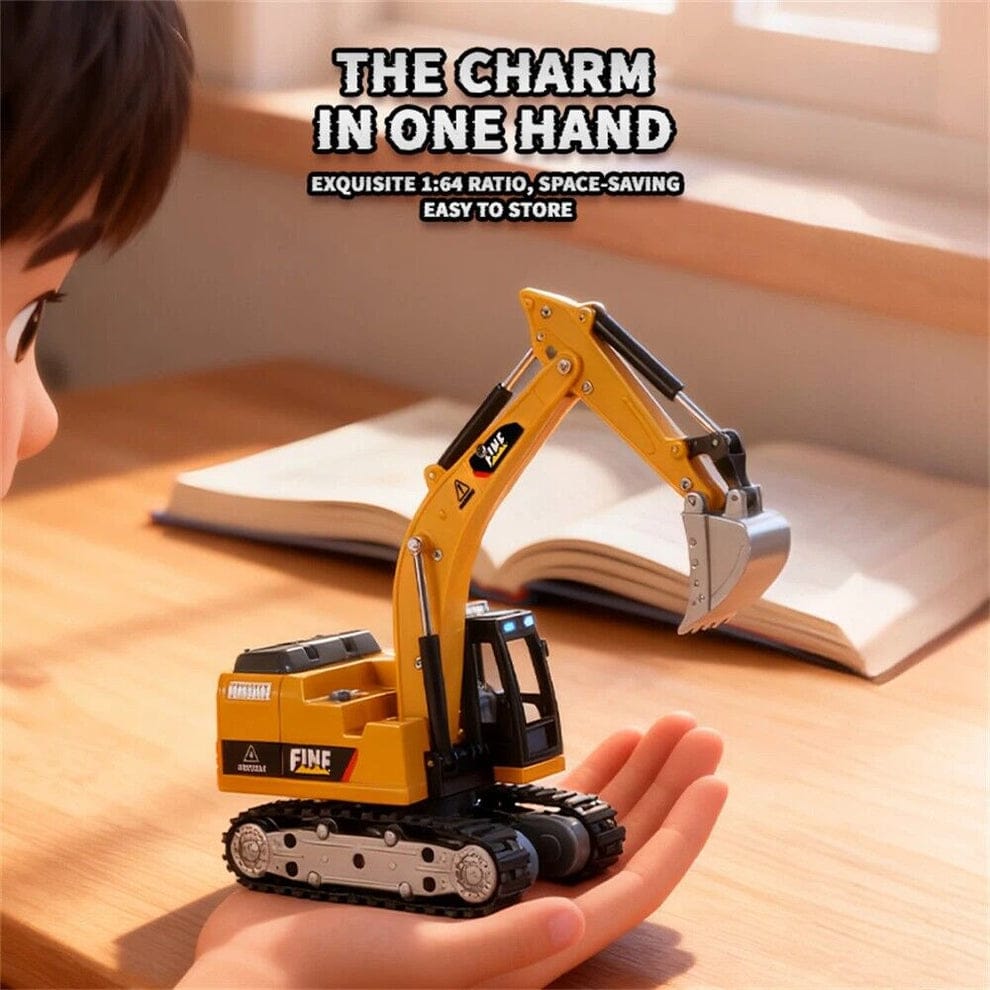 Trasped Scale 1:64 2.4 GHz R/C Speed Regulating Alloy Model Excavator Vehicle