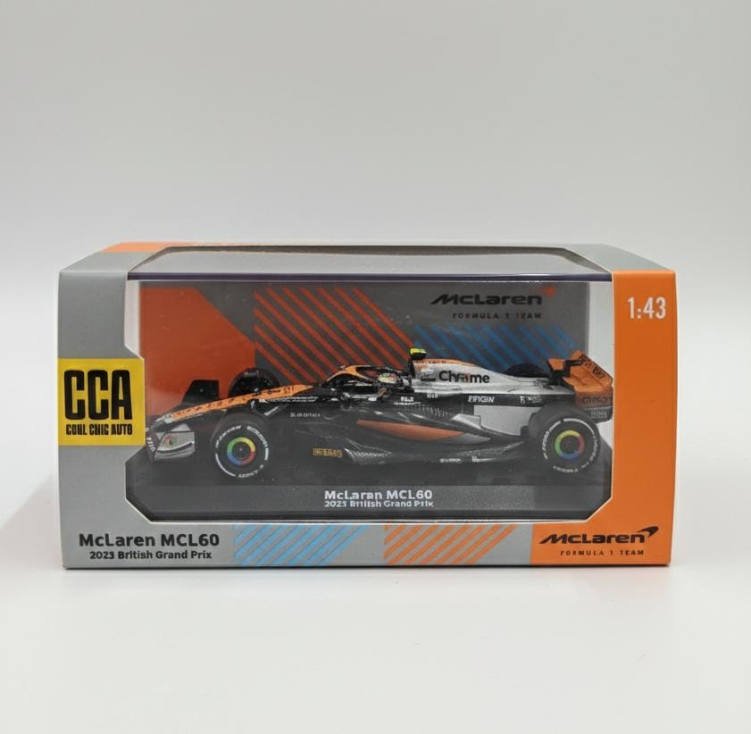 Scale 1 : 43 Official Licensed CCA Cool-Chic Auto Diecast Metal Model Car - 2023 British Grand Prix Mclaren F1 MCL60 4 Lando Norris