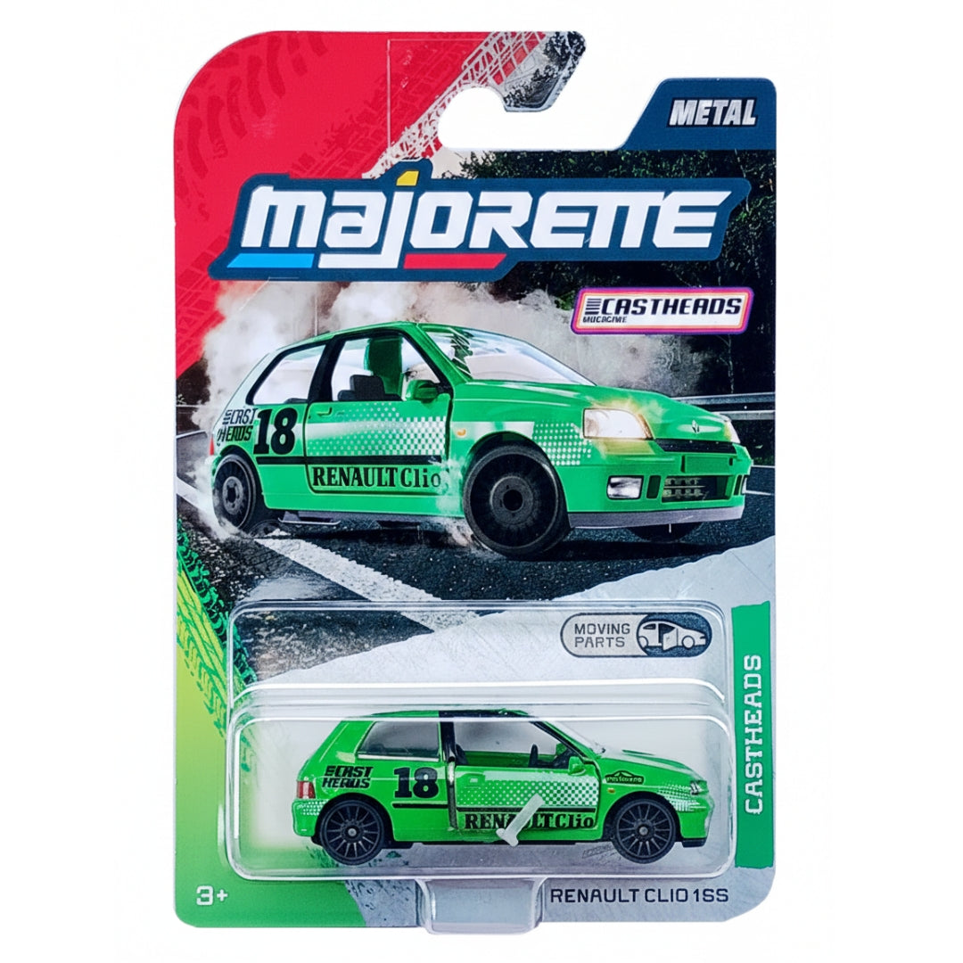 Majorette CastHeads Premium Car with Freewheel and Opening Parts Car Model - Renault Clio 16S