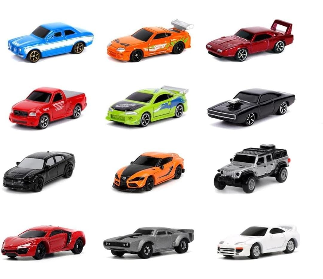 Jada Fast & Furious Nano Hollywood Rides Mystery Vehicles Diecast Model Toy Car - Set of 12