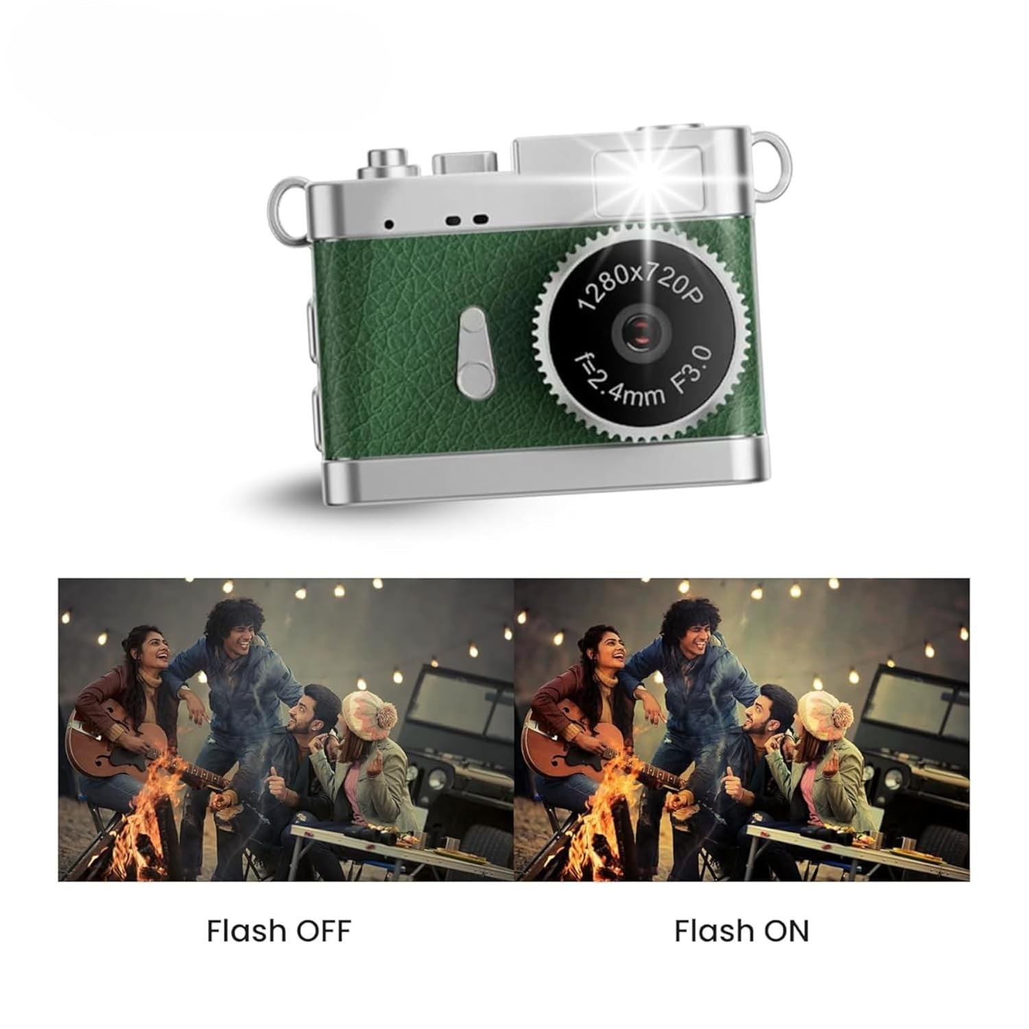 Mini Digital Camera with Filter Modes, 720p HD Video, Flashlight Keychain & Necklace (Choose From Drop Down Menu)