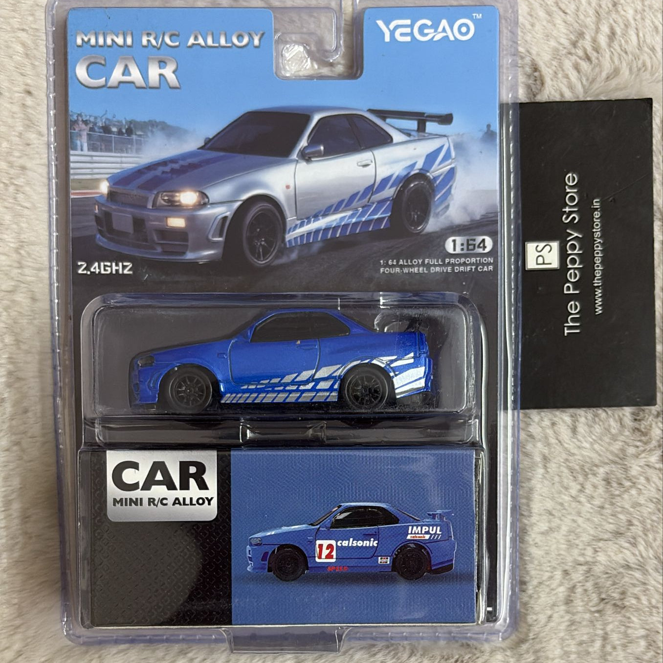 Yegao Scale 1:64 Mini 2.4 GHZ R/C Alloy Full Proportion Four-Wheel Drive Drift Car