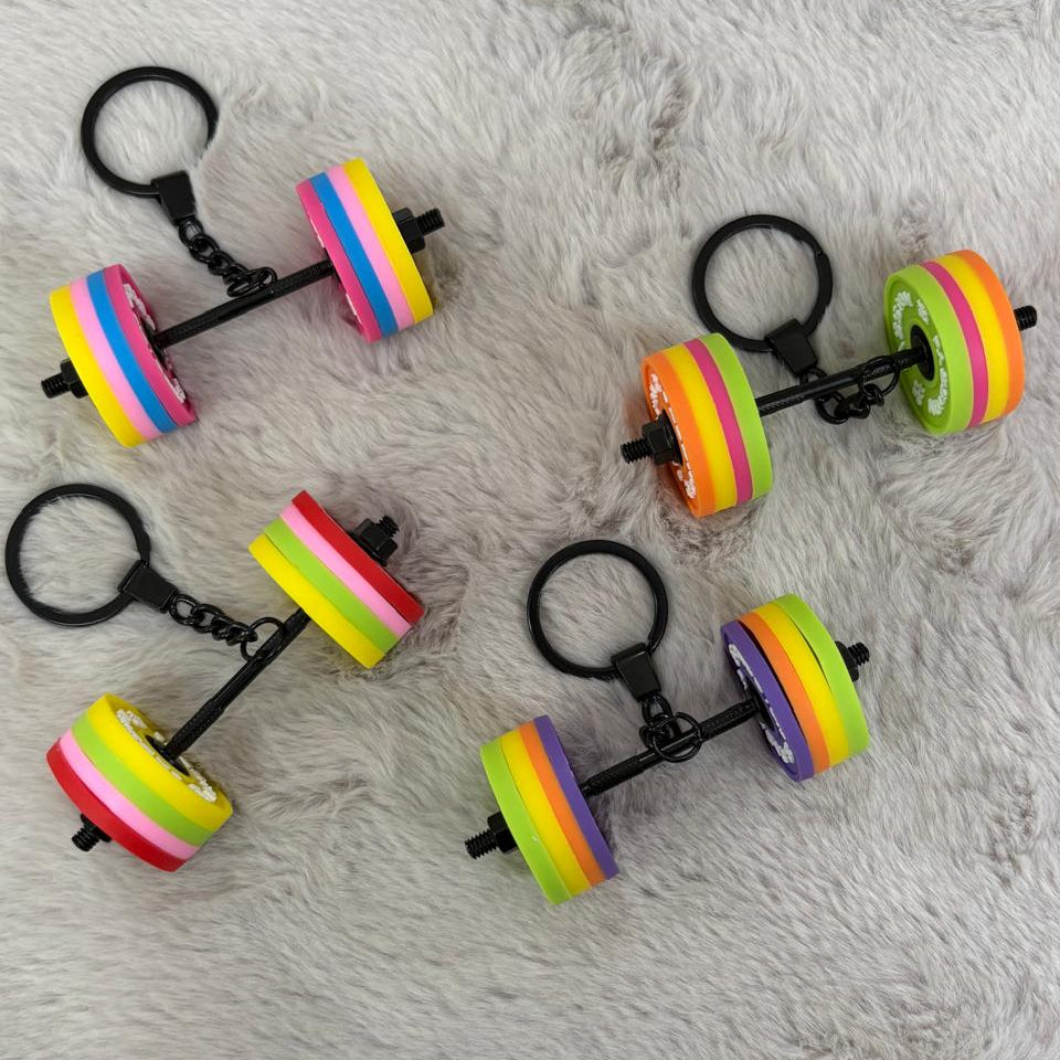 Dumbell 3D Rubber Keychain