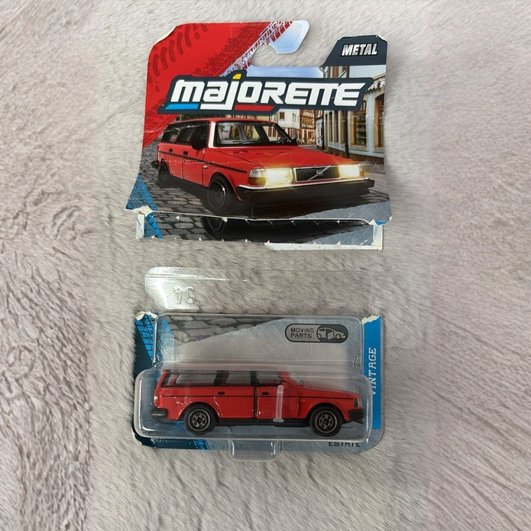 Majorette Vintage Premium Car with Freewheel and Opening Parts Car Model - Volvo 240 GL Estate - Card Damaged - Car In Mint Condition