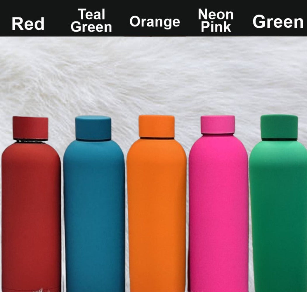 Personalised Cool Insulated Bottle 500 Ml Name Engraved - Select From Drop Down