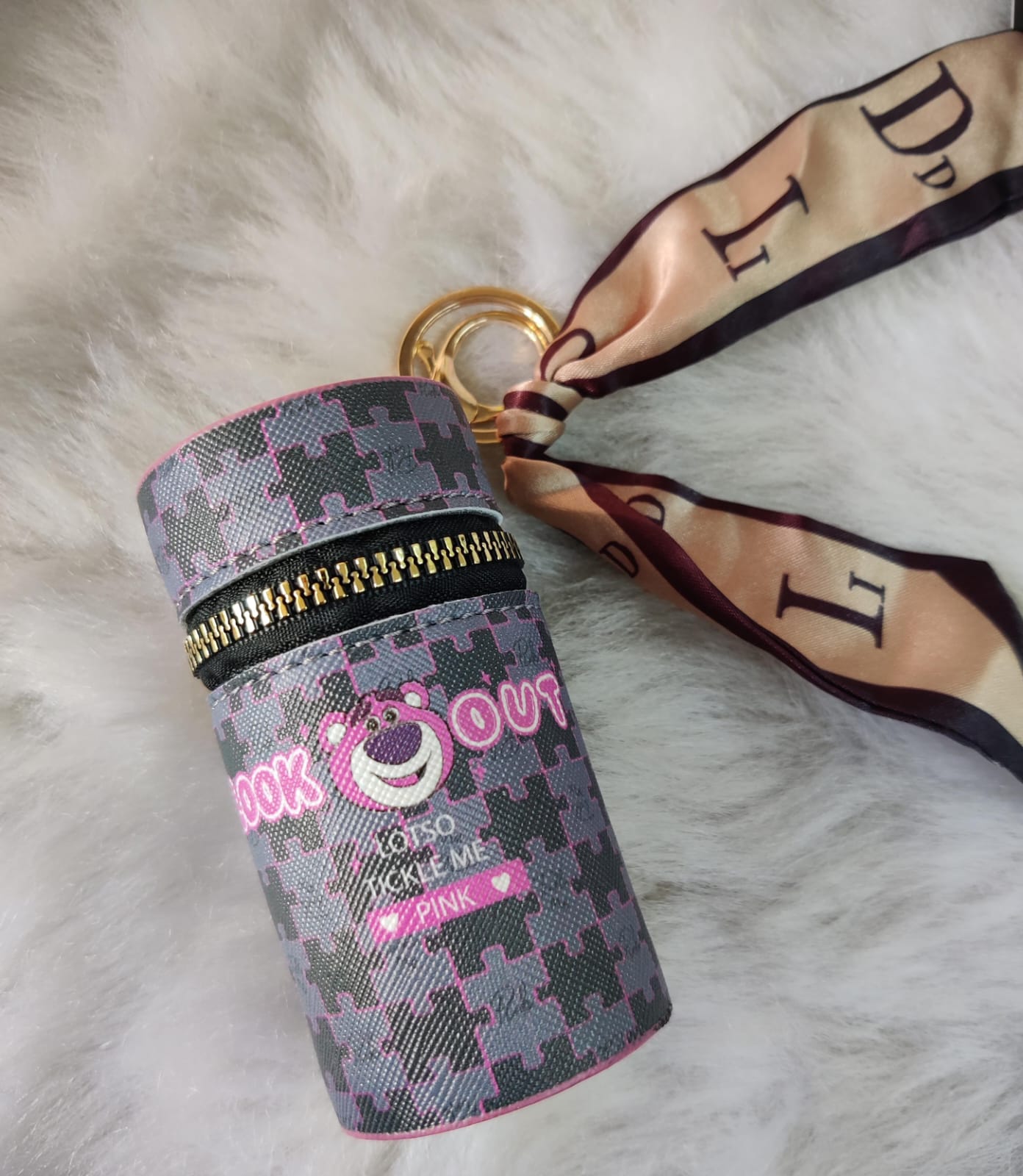 Cute Mini Pouch With Keychain and Bagcharm (Select From Drop Down Menu)
