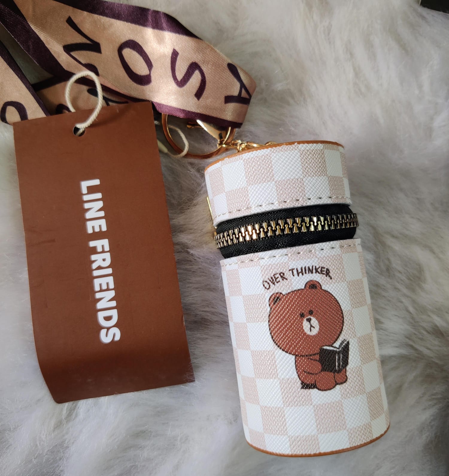 Cute Mini Pouch With Keychain and Bagcharm (Select From Drop Down Menu)