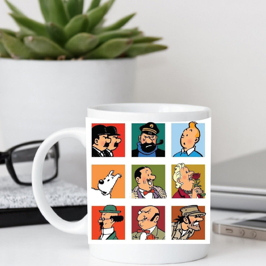 Tin Tin Collage 3D Ceramic Coffee Mug