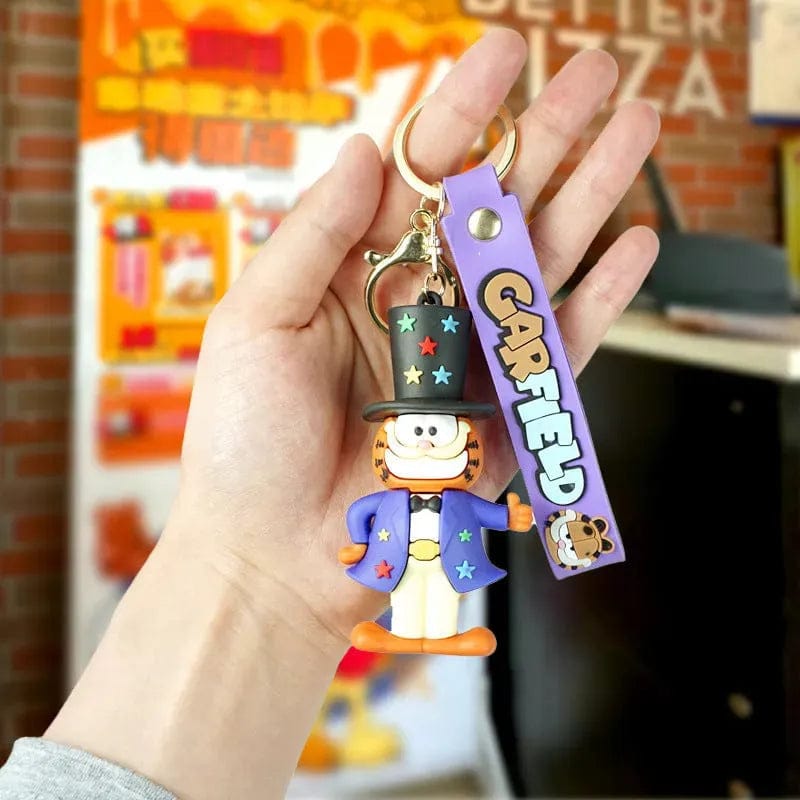 Garfield 3D Silicon Keychain With Bagcharm and Strap (Select From Drop Down Menu)