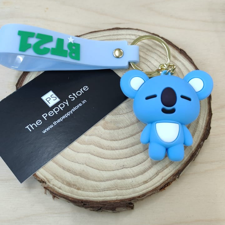 Bts / Bt21 3D Silicon Keychains with Bagcharm and Strap ( Select From Dropdown Menu)
