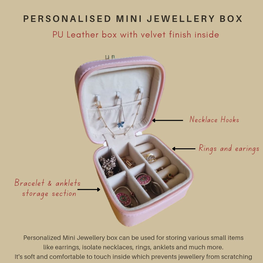 Personalised Name Engraved Mini Jewellery Boxes (No COD Allowed) - Prepaid Orders Only