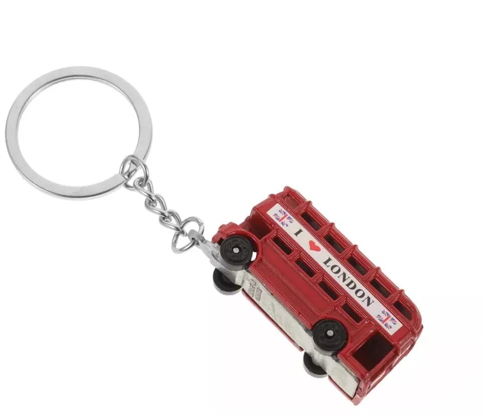 I Love London - Bus Metal Keychain