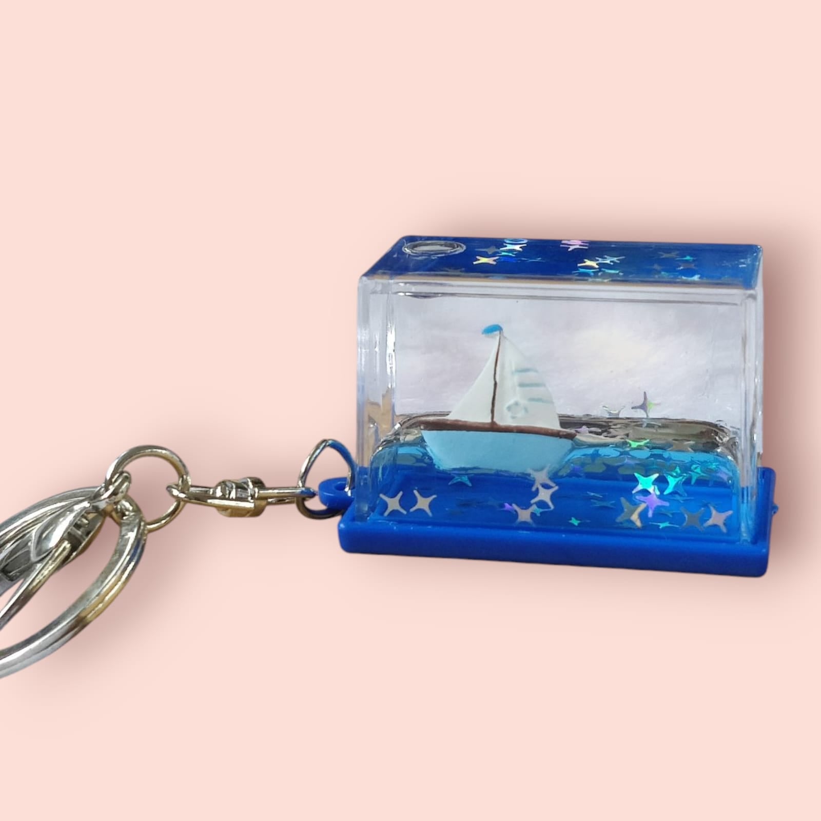 Unsinkable Ship Cruise Liquid Drift in Box Keychain With Bagcharm - Random Keychain Will Be Provided
