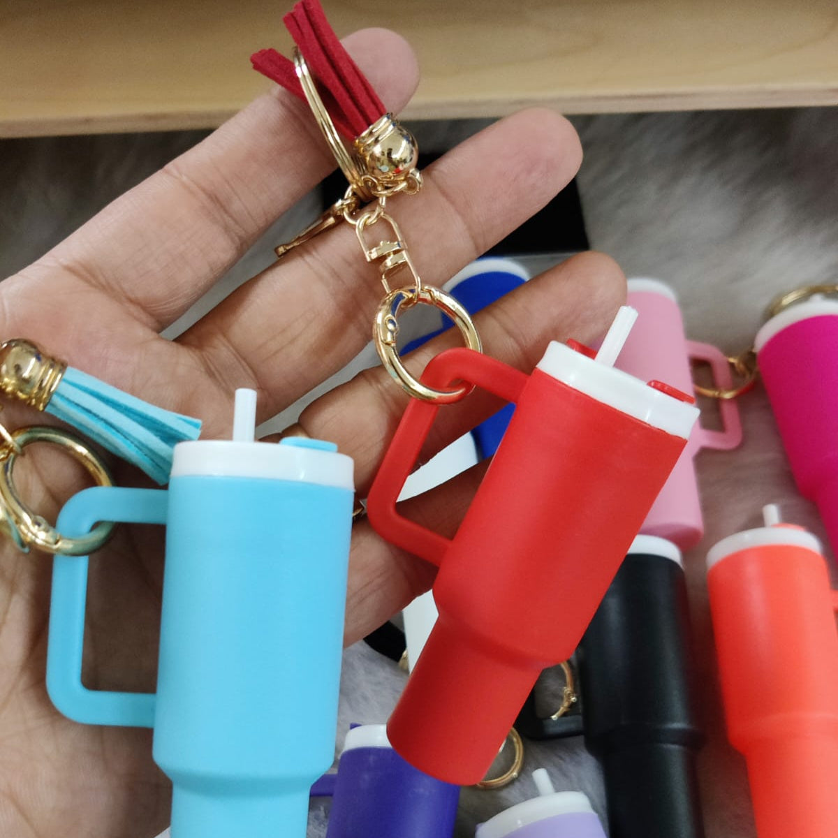 Mini Sipper 3D Keychain With Bagcharm and Strap (Select From Drop Down Menu)