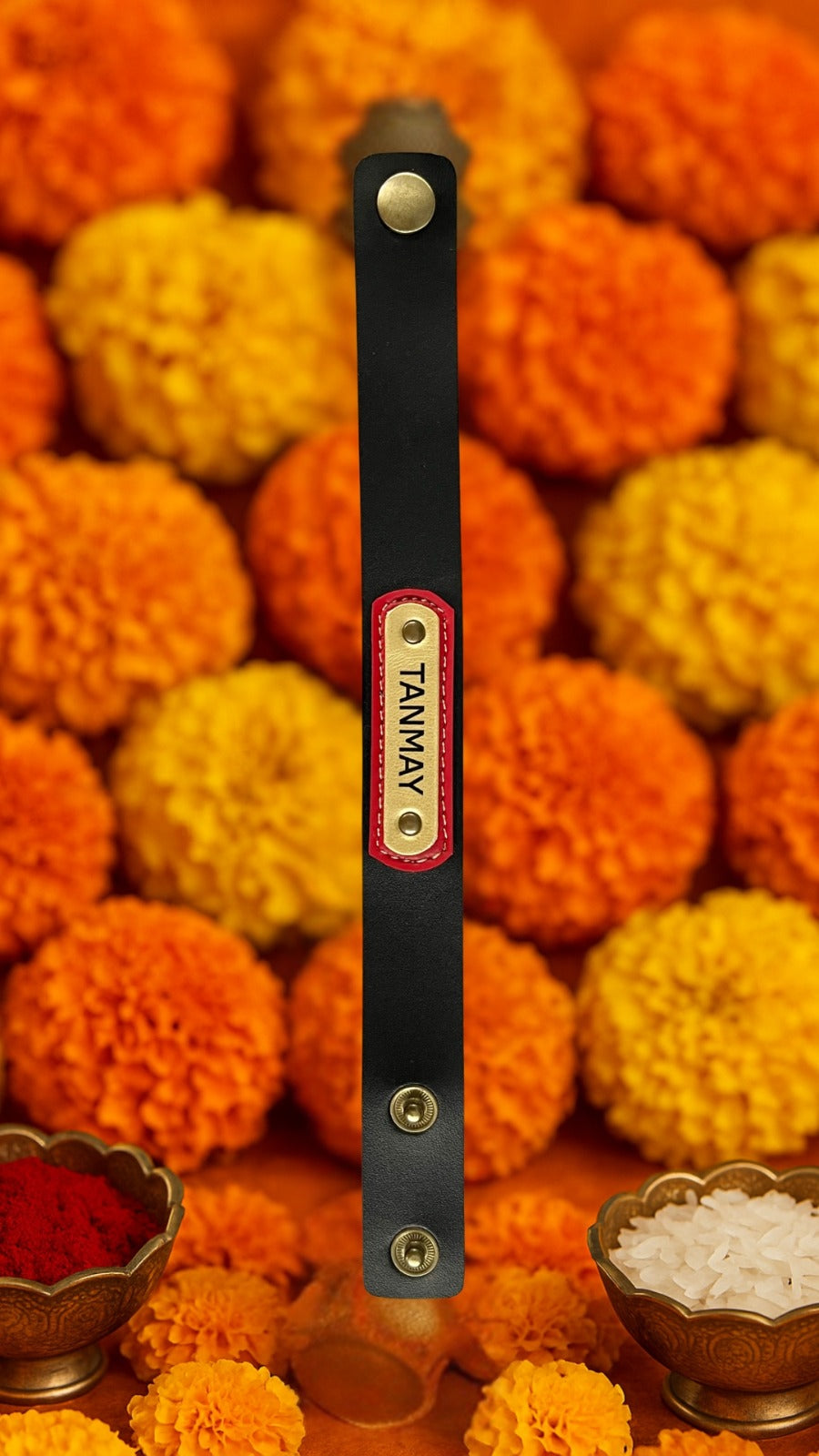 Personalised Rakhi - Black Strap is constant (No Cod on personalised Orders) - Prepaid Orders Only