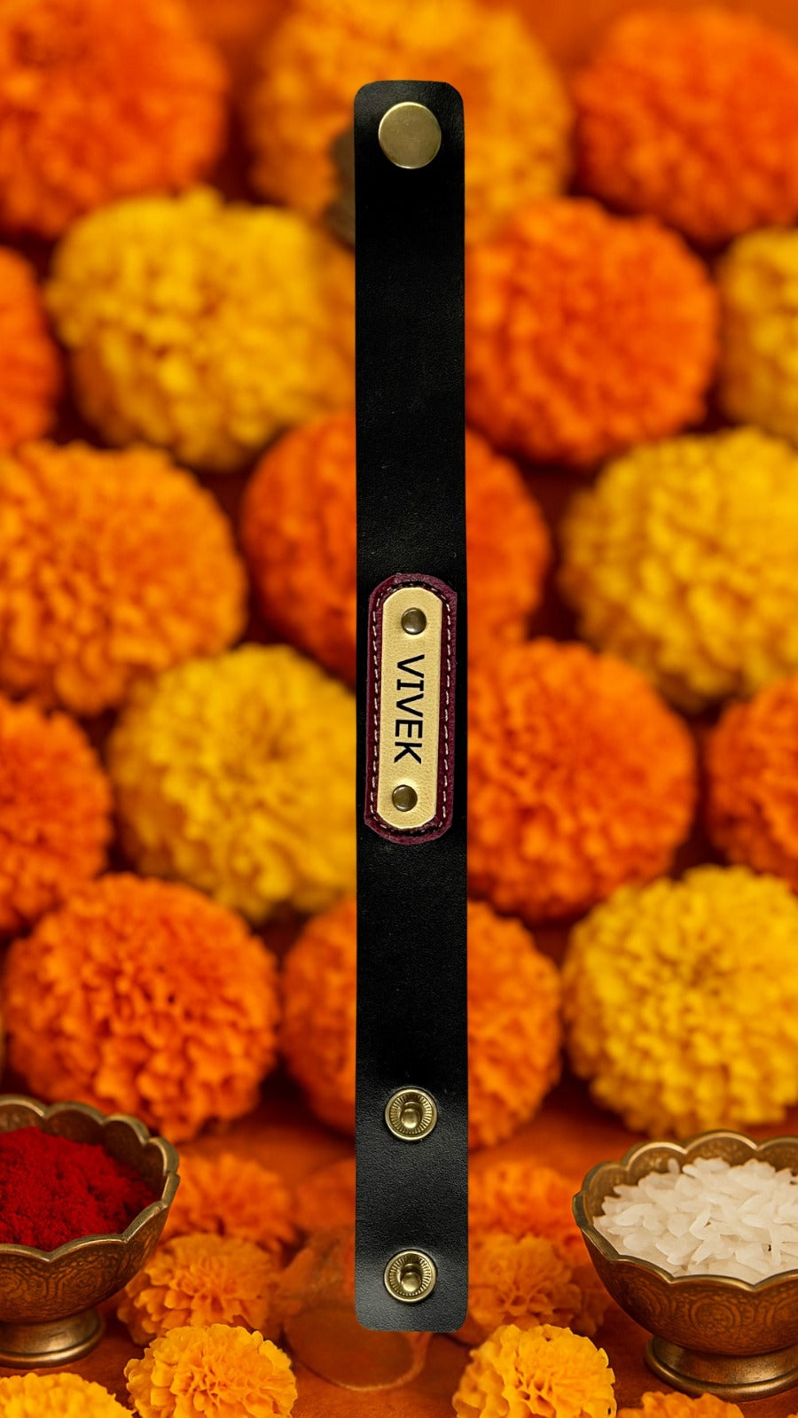 Personalised Rakhi - Black Strap is constant (No Cod on personalised Orders) - Prepaid Orders Only
