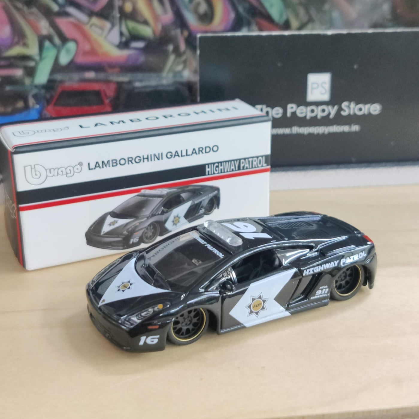 Official Bburago 93 Lamborghini Gallardo Highway Patrol - 1 : 64 Diecast Scale Model