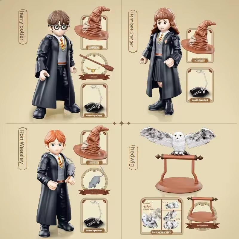 Official Harry Potter 3D DIY Figure Series - Set Of 4 Building Block Kit Toy Decoration - No Cod Allowed On this Product - Prepaid Orders Only