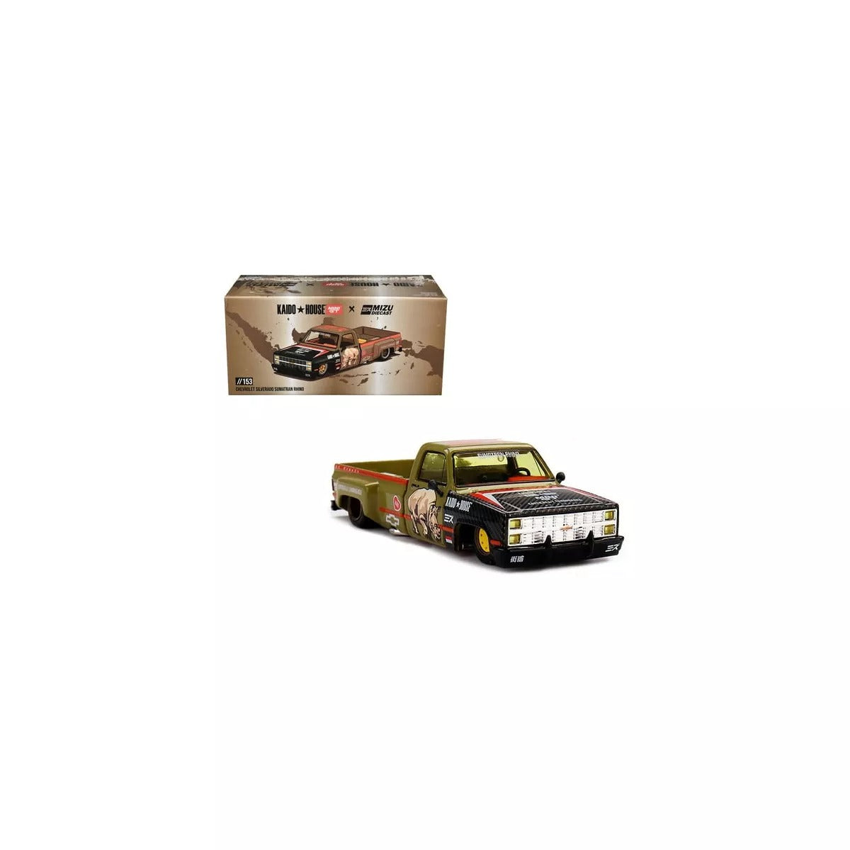 Imported Kaido House x Mini GT - Chevrolet Silverado "Sumatran Rhino" Kaido x Mizu Diecast