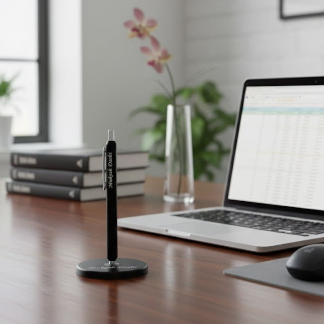 Personalized Magnetic Balancing Pen Set - Premium Black - Prepaid Orders Only (No Cod Allowed On Personalised Orders)