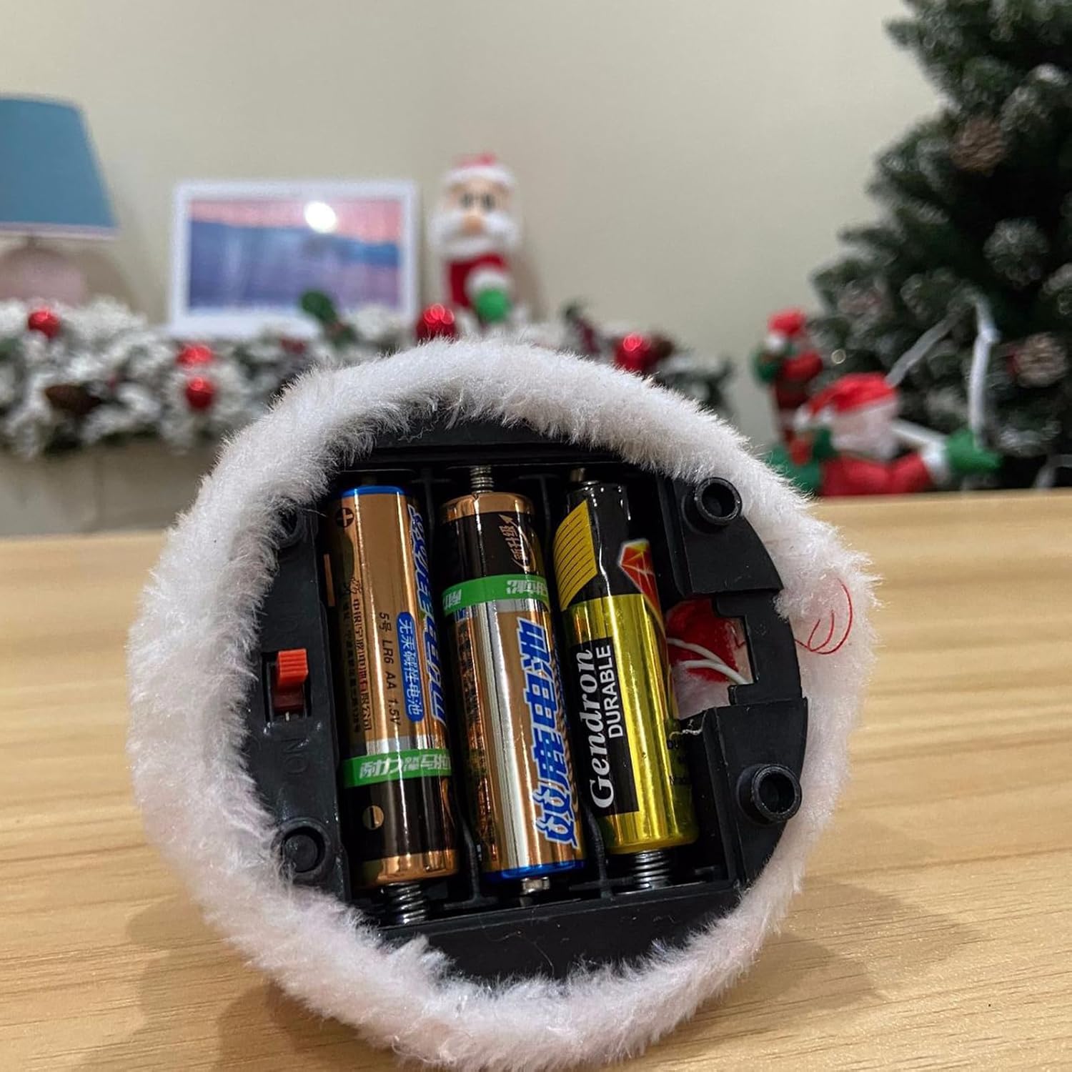 Decorative Moving Santa Cap ShowPiece With Sound - Battery Operated