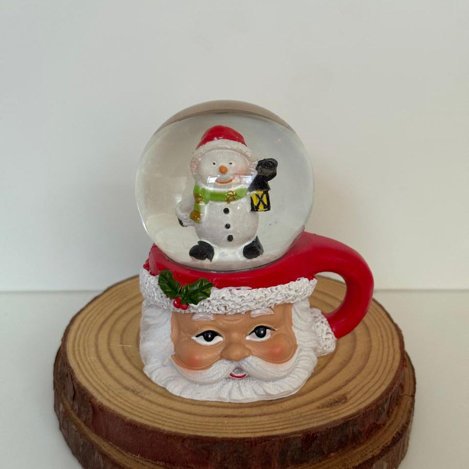 Christmas Mini Santa Snow Globe Decorative Showpiece - Random Design Will Be Provided