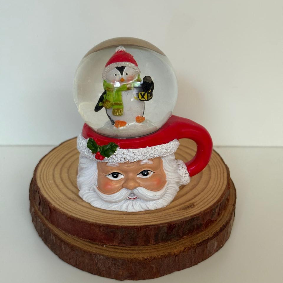 Christmas Mini Santa Snow Globe Decorative Showpiece - Random Design Will Be Provided
