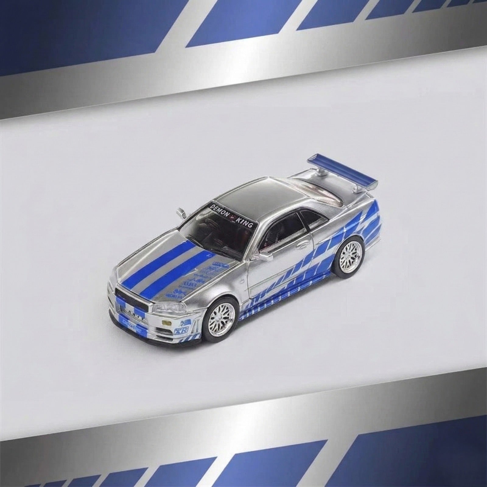 Demon King Auto Scale 1 : 64 Diecast Scale Model - Skyline R34 ( Chase Model )