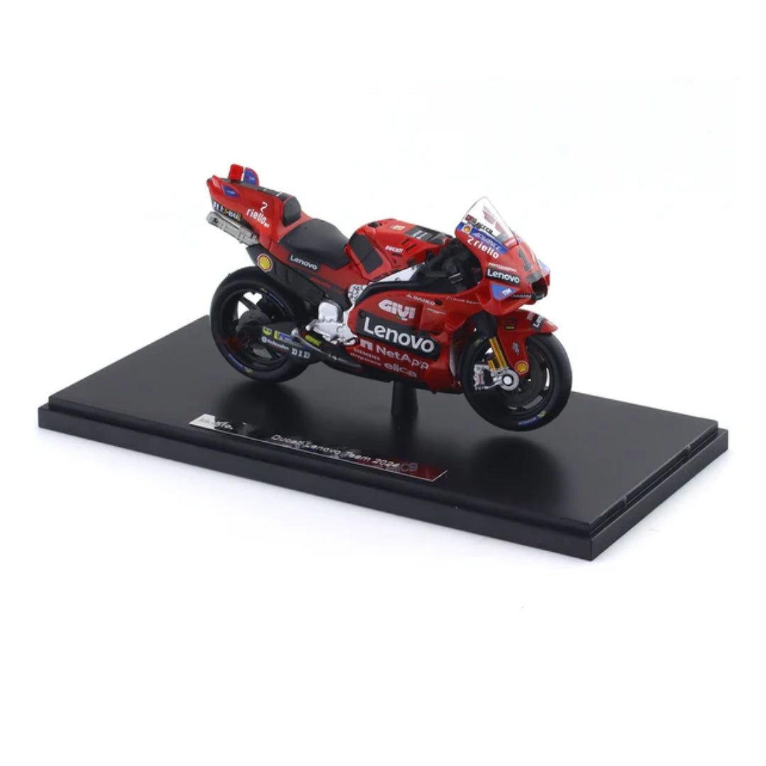 Maisto - 1 : 18 Diecast Scale Model - Official Licensed Product - Desmosedici GP 2024 - Ducati Lenovo Team #1 Francesco Bagnaia 2024 World Team Champion