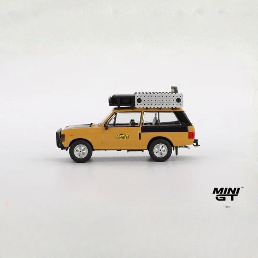 Mini GT Imported Code 1144 - Range Rover 1981 Camel Trophy Sumatra Winner C. Swoboda & K. Mentel LHD