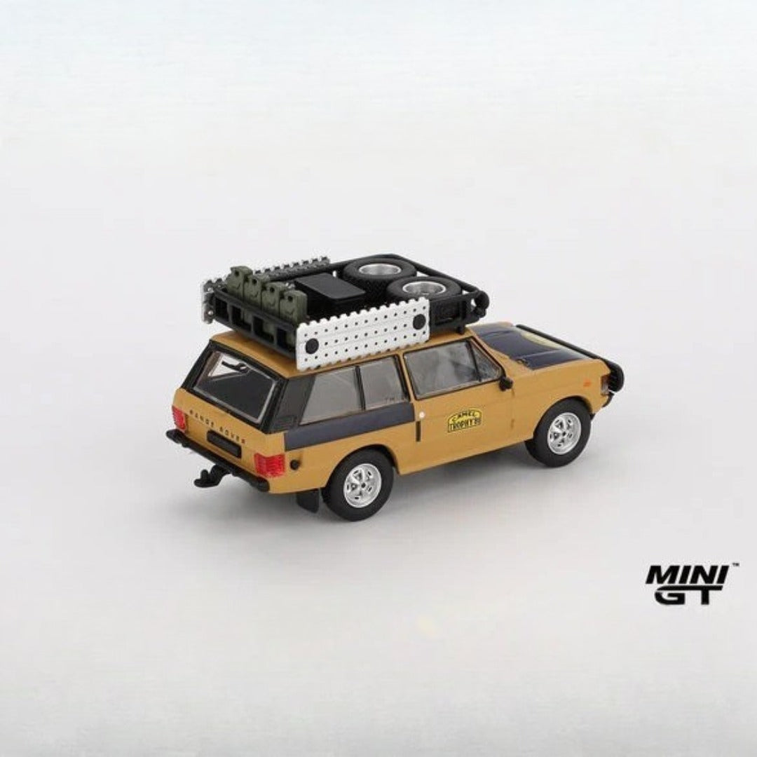 Mini GT Imported Code 1144 - Range Rover 1981 Camel Trophy Sumatra Winner C. Swoboda & K. Mentel LHD