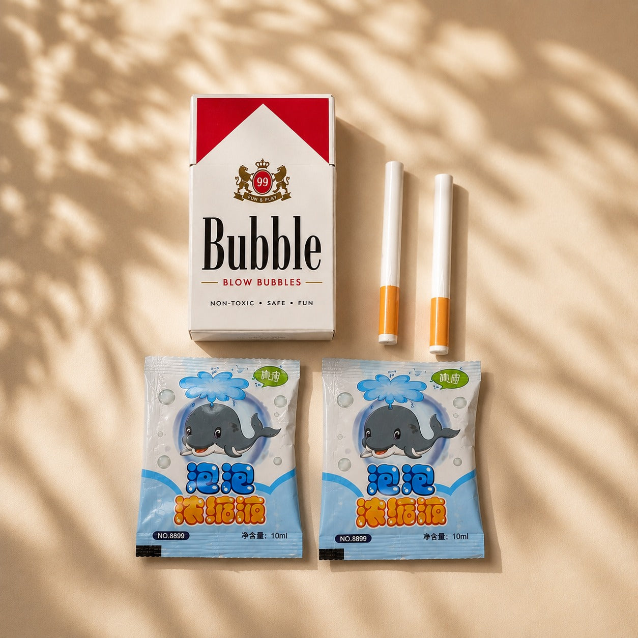 Bubble Case Prank Kit (Includes Case + 2 Fake Sticks + 2 Random Bubble Solution Packs)