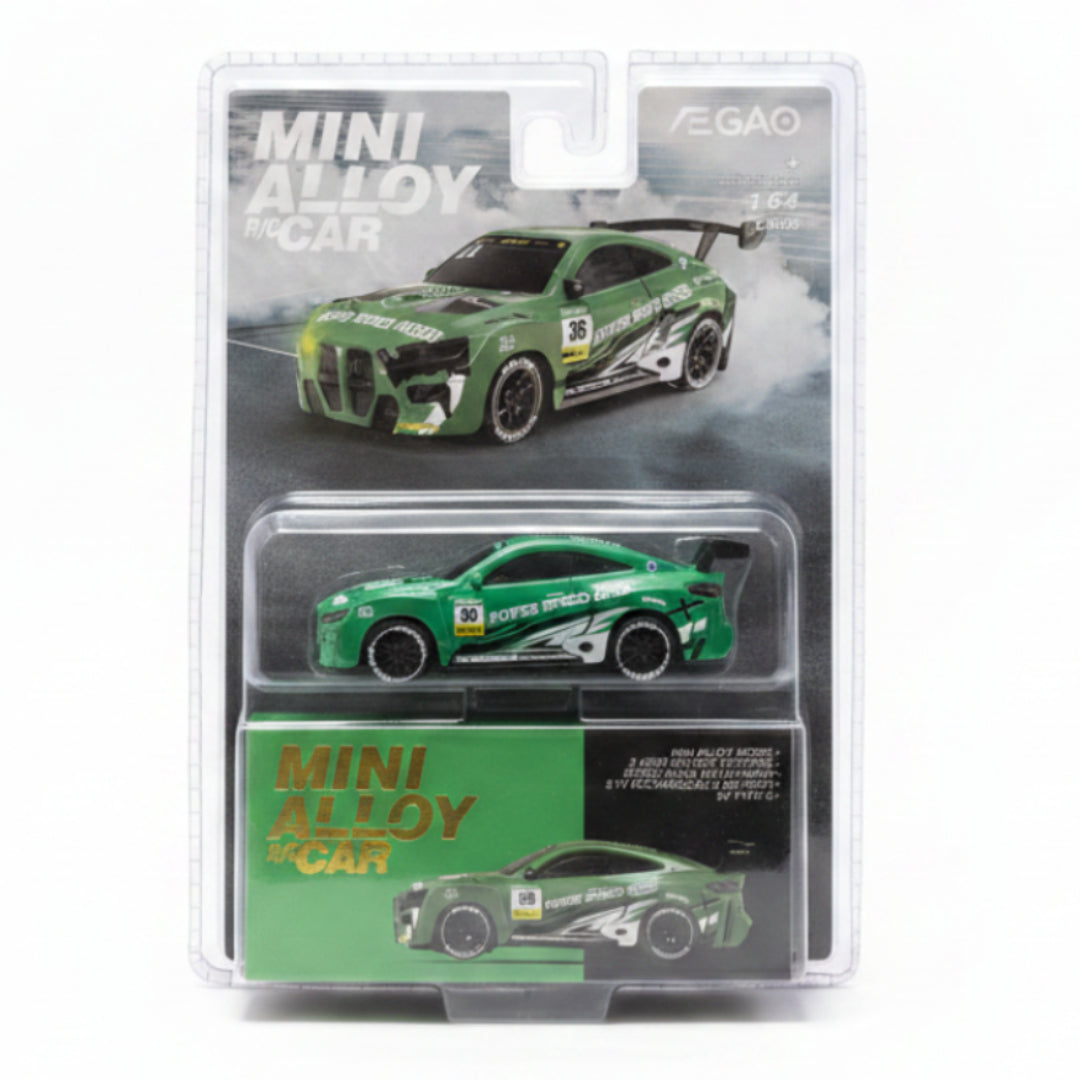YEGAO BMW 1:64 Mini RC Alloy Sports Drift Car 2.4GHz Remote Control Car | Green Die-Cast Racing Car with Controller